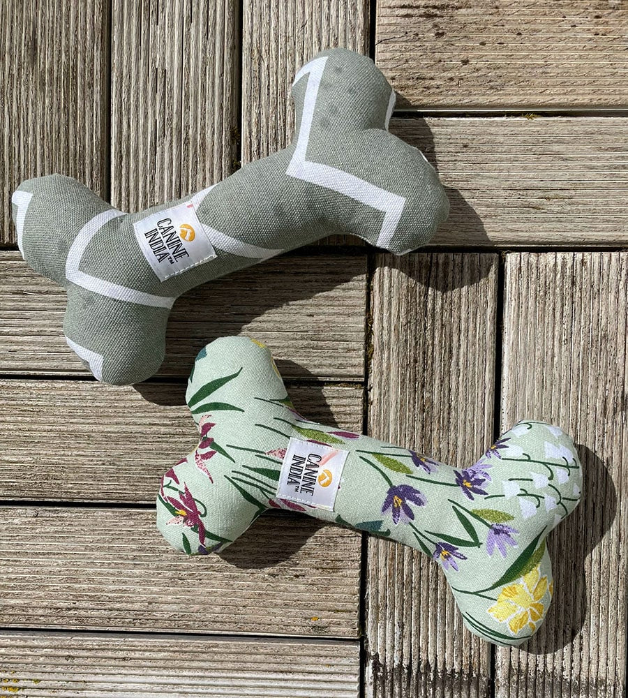 Wholesome Bone Shaped Dog Toy handmade & resourceful